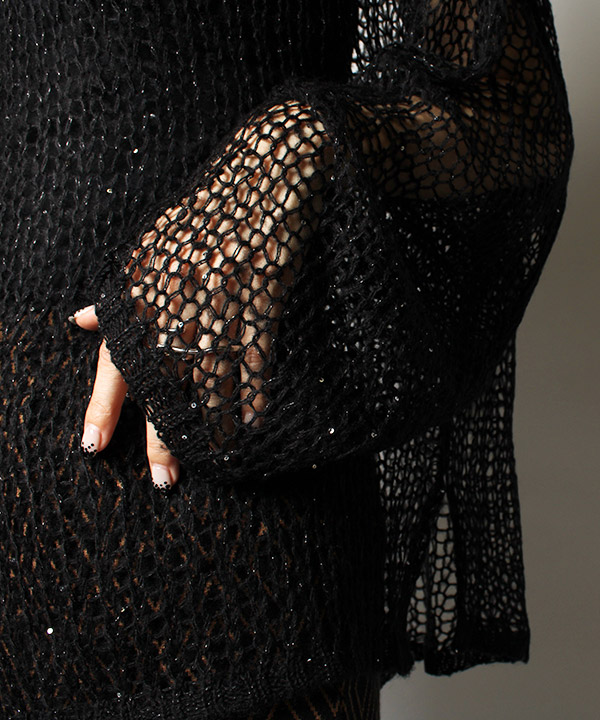 SPANGLE MESH KNIT