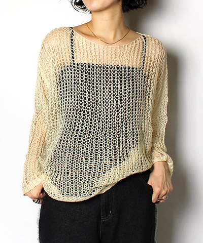 SPANGLE MESH KNIT