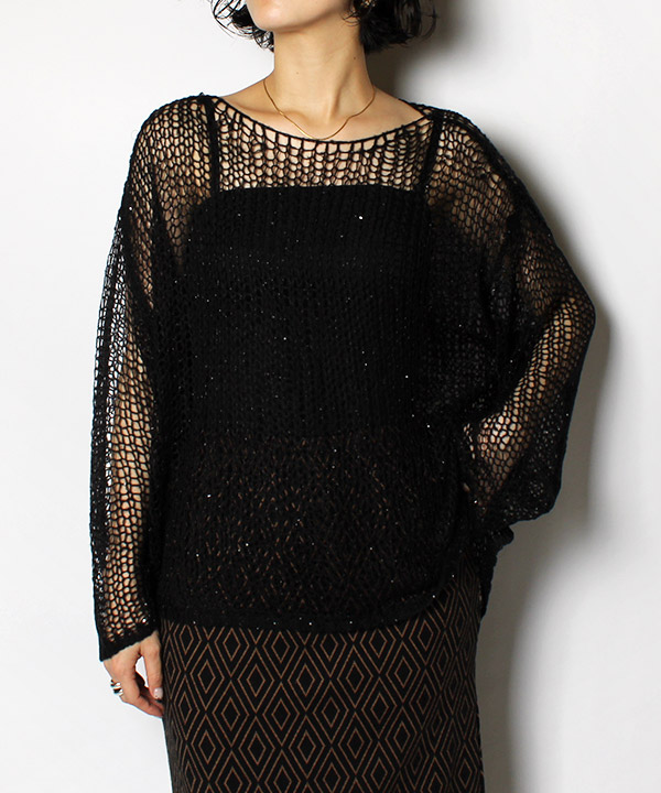 SPANGLE MESH KNIT(ブラック)