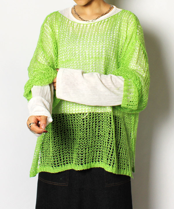 SPANGLE MESH KNIT(グリーン)