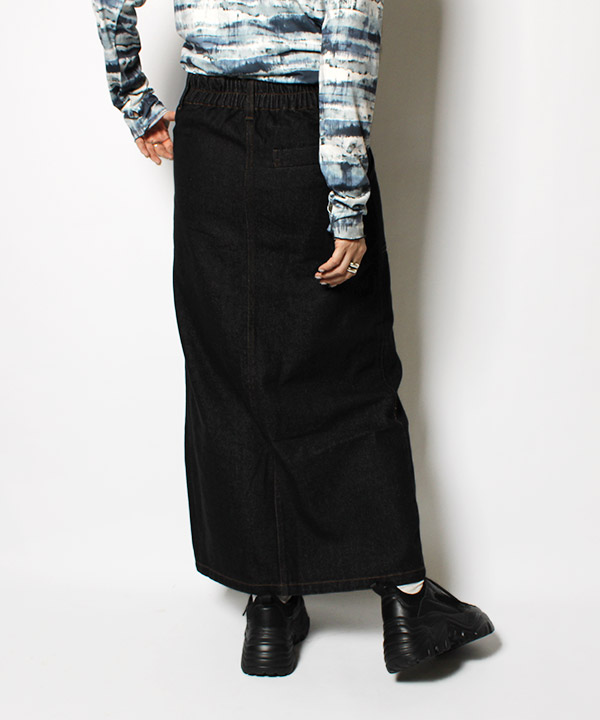 SLIT DENIM LONG SK