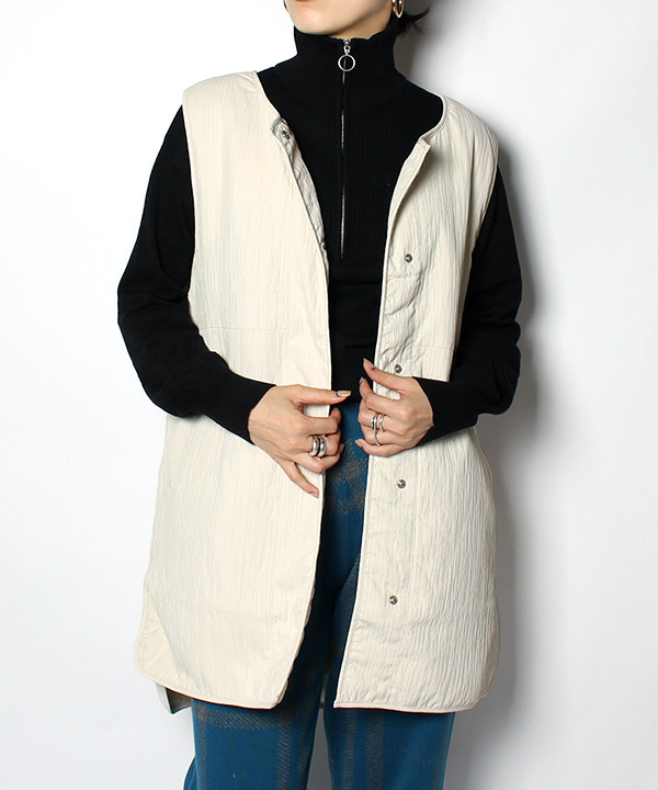 DOUBLE CLOTH LONG VEST(オフホワイト)