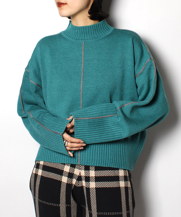 BICOLOR LINE KNIT(ブルー)