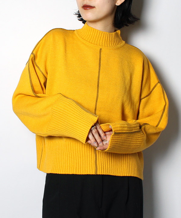 BICOLOR LINE KNIT(イエロー)