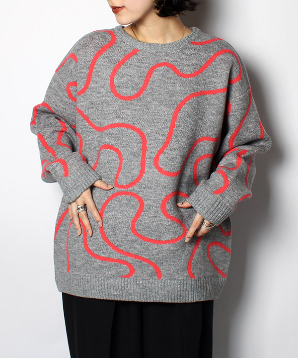 SINUOUS LINE KNIT(グレー)