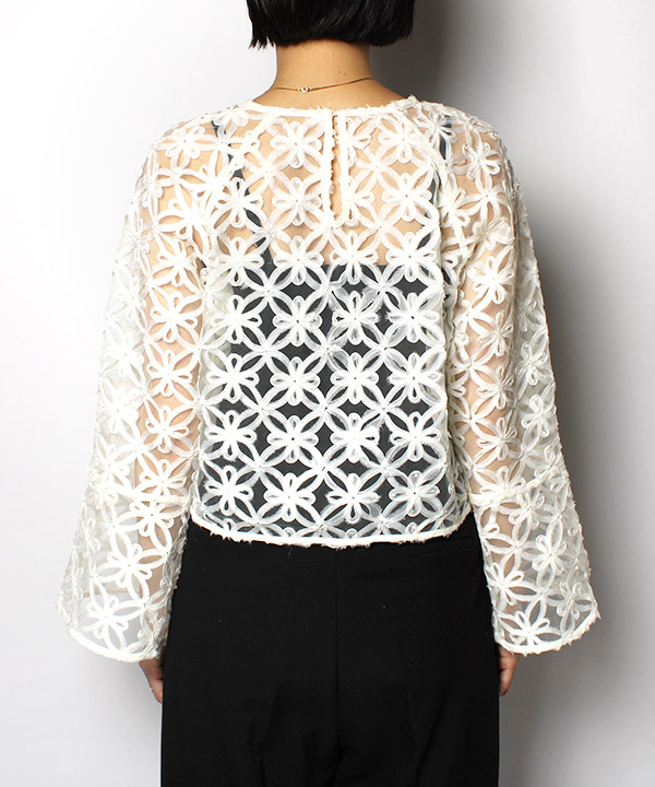 TULLE JACQUARD BLOUSE