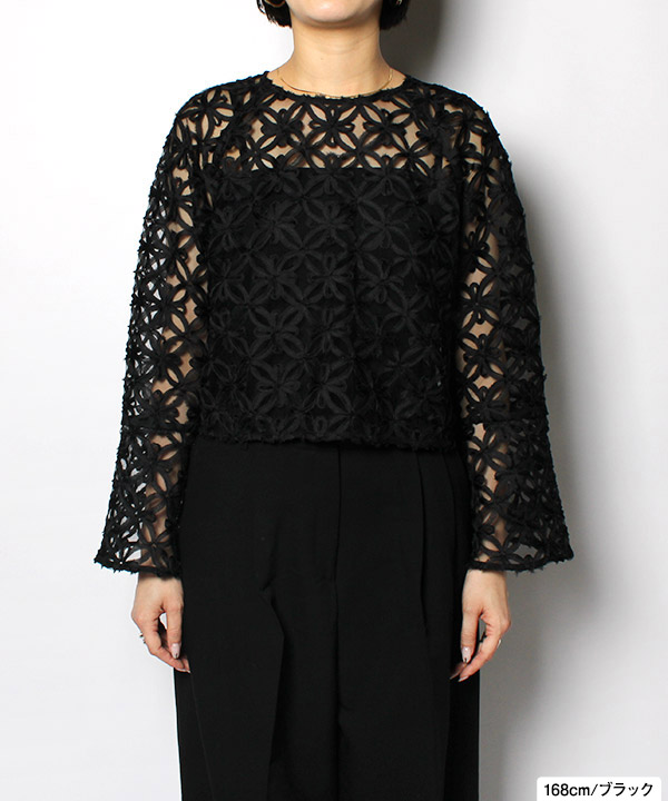 TULLE JACQUARD BLOUSE