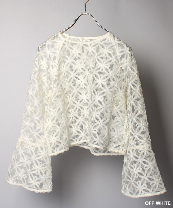 TULLE JACQUARD BLOUSE