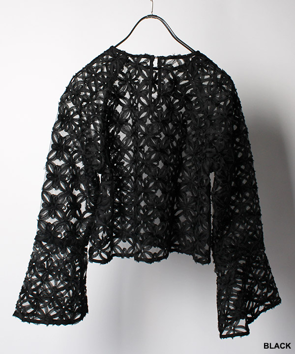 TULLE JACQUARD BLOUSE