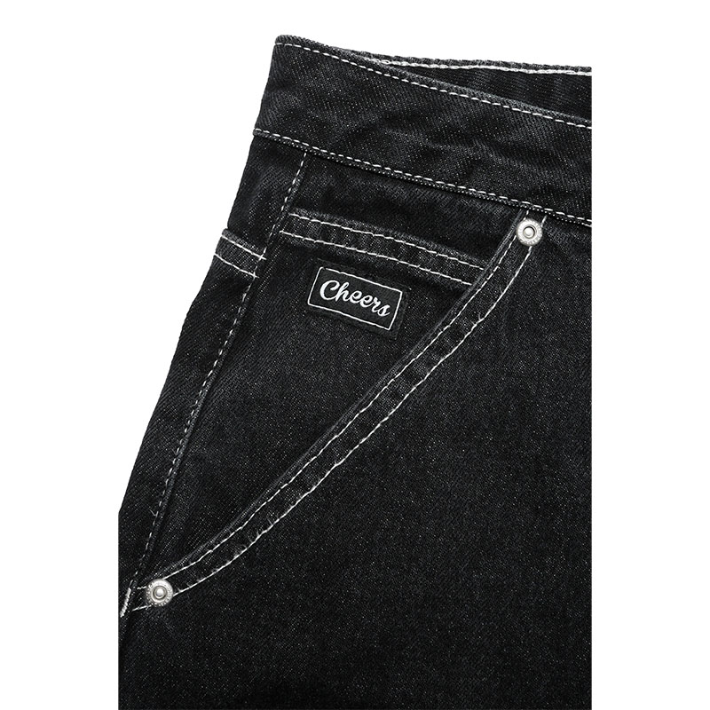 BIG DENIM SHORTS -BLACK-