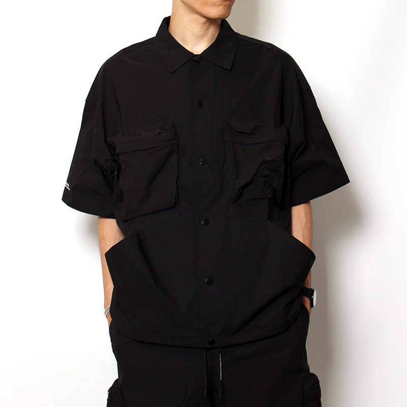 CARGO POCKET SS SHIRTS -BLACK-