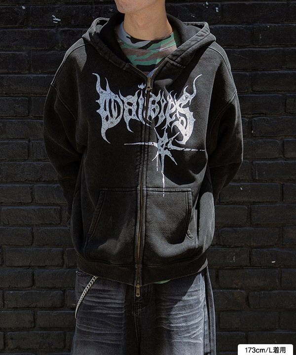 METAL LOGO ZIP HOODIE