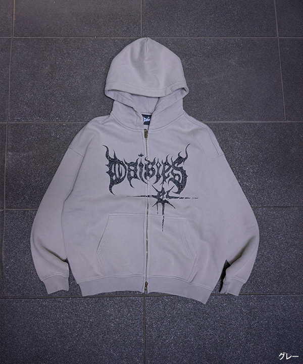 METAL LOGO ZIP HOODIE