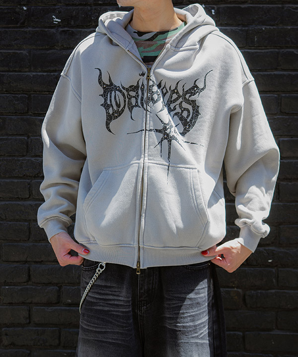 METAL LOGO ZIP HOODIE