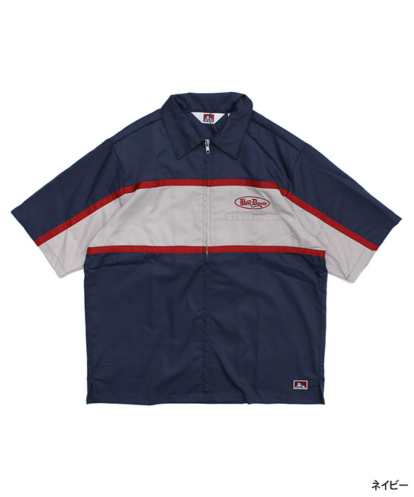 PANELLED ZIP FRONT WORK SHIRT