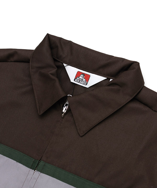 PANELLED ZIP FRONT WORK SHIRT