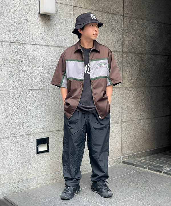 PANELLED ZIP FRONT WORK SHIRT