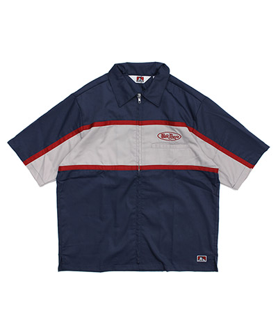 PANELLED ZIP FRONT WORK SHIRT