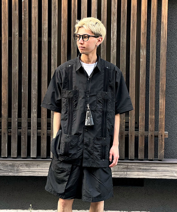 S/S GUAYABERA SHIRT -ブラック-