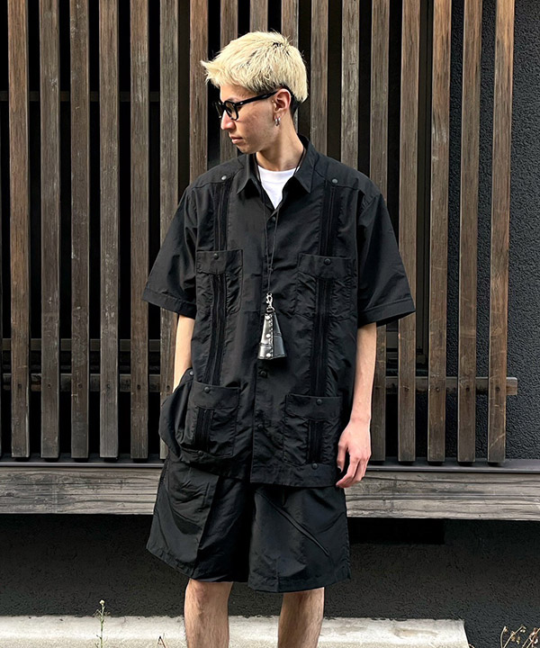 S/S GUAYABERA SHIRT -ブラック-