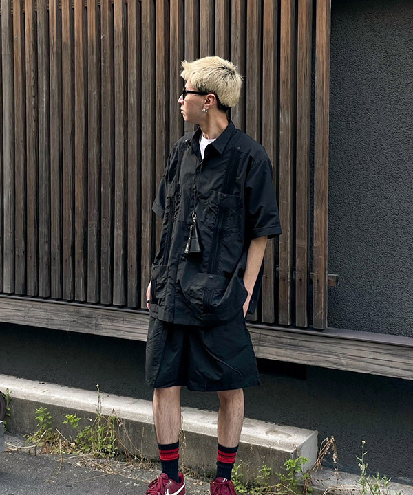 S/S GUAYABERA SHIRT -ブラック-