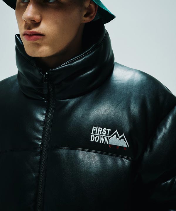 BUBBLE DOWN JKT COLOR LEATHER