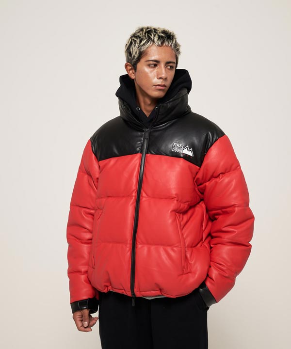 BUBBLE DOWN JKT COLOR LEATHER