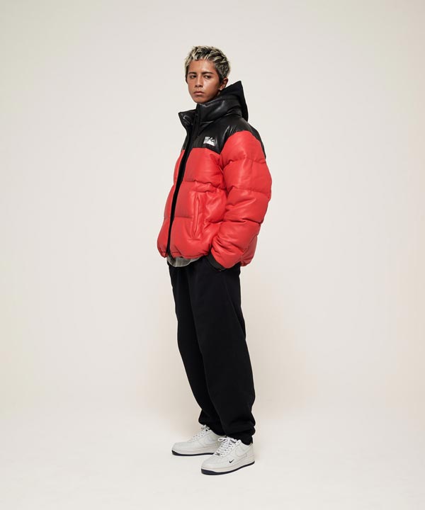 BUBBLE DOWN JKT COLOR LEATHER