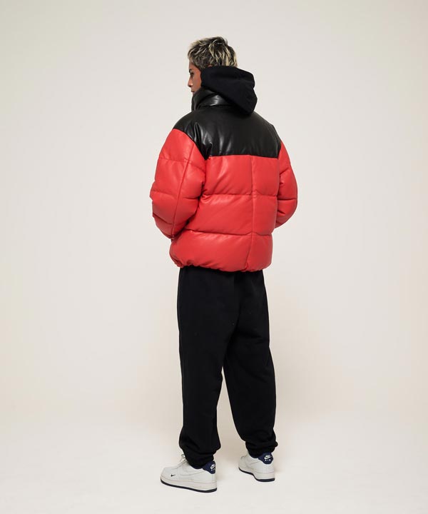 BUBBLE DOWN JKT COLOR LEATHER