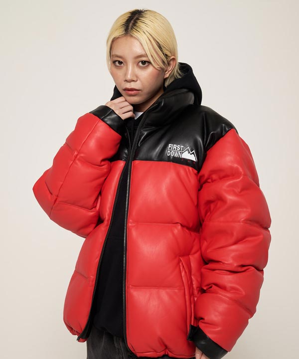 BUBBLE DOWN JKT COLOR LEATHER