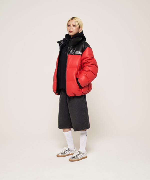 BUBBLE DOWN JKT COLOR LEATHER