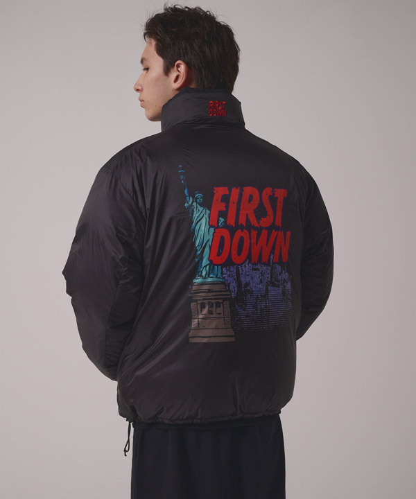 RABBIT FOOT × FIRST DOWN BUBBLE DOWN JKT MICROFT -ブラック-