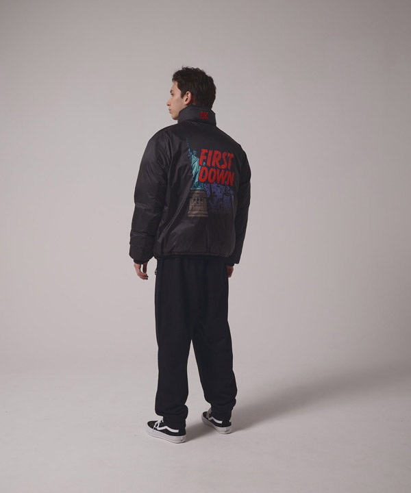 RABBIT FOOT × FIRST DOWN BUBBLE DOWN JKT MICROFT -ブラック-