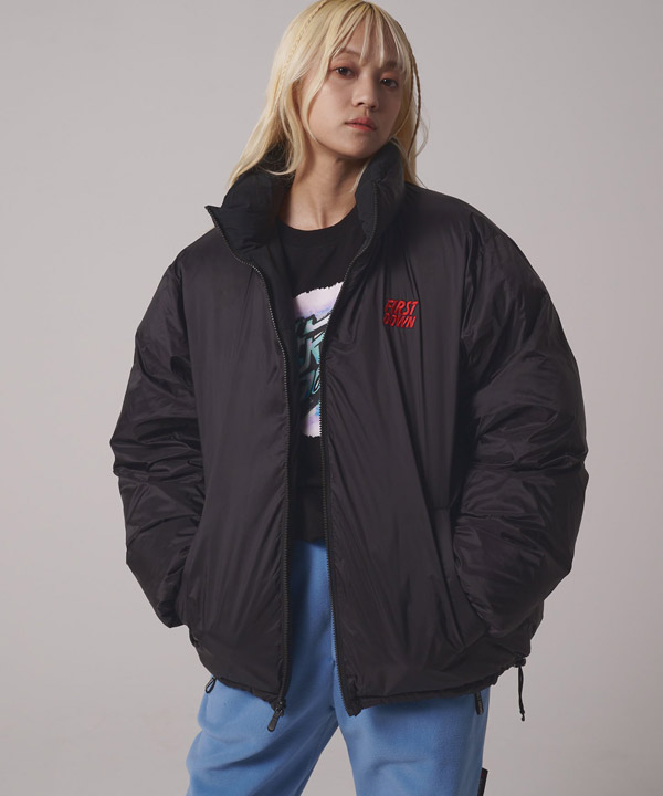 RABBIT FOOT × FIRST DOWN BUBBLE DOWN JKT MICROFT -ブラック-