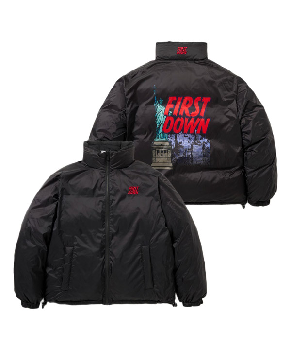 RABBIT FOOT × FIRST DOWN BUBBLE DOWN JKT MICROFT -ブラック-