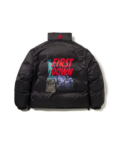 RABBIT FOOT × FIRST DOWN BUBBLE DOWN JKT MICROFT -ブラック-