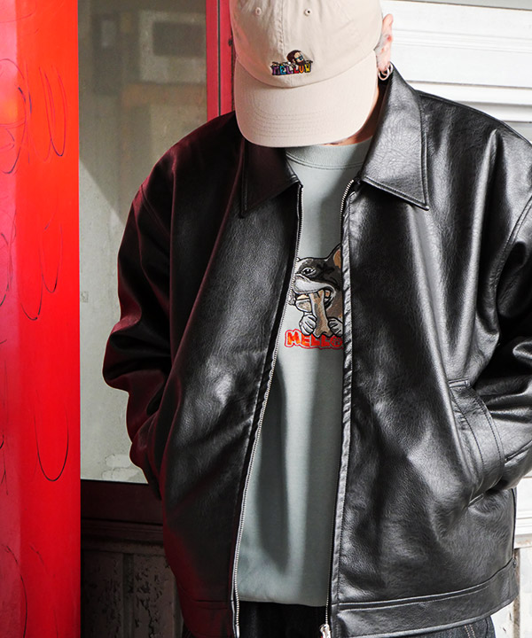 MELLOW Eco Leather JACKET -ブラック-