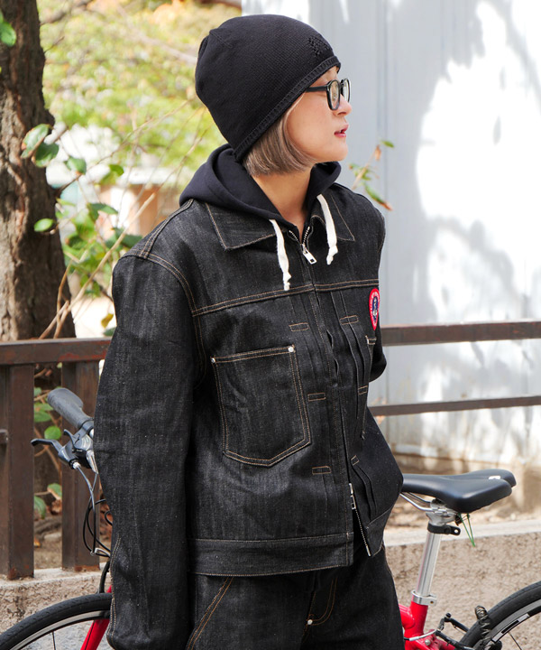 CIRCLE MARVIE DENIM JACKET -ブラック-