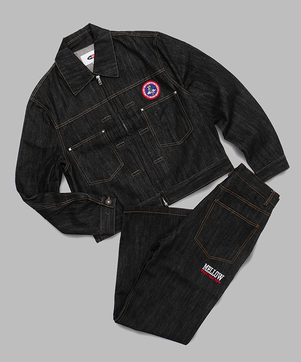 MARVIE LOGO DENIM PANTS -ブラック-