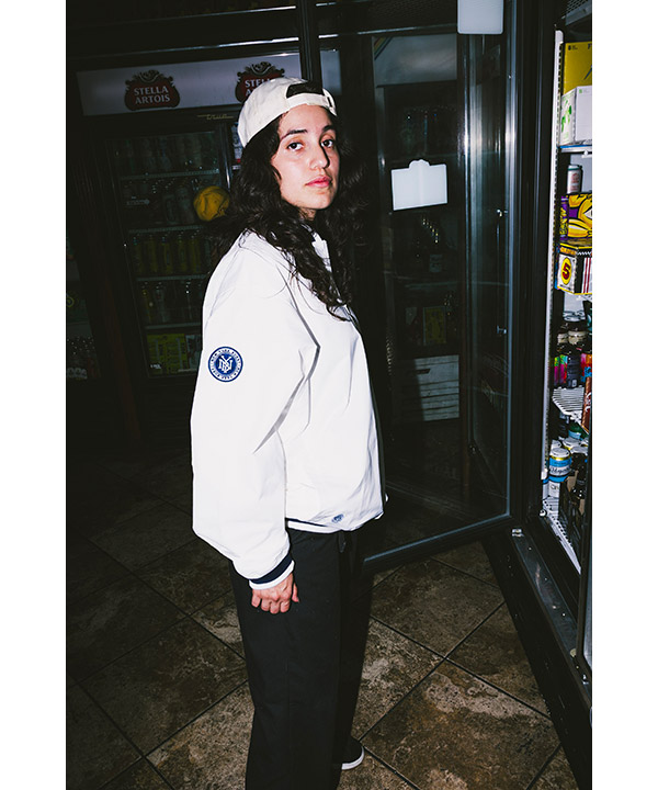 BARNI VARNO ホワイトナイロンジャケット NYB/NEW YORK BURST(ニューヨークバースト)/ HALF ZIP NYLON