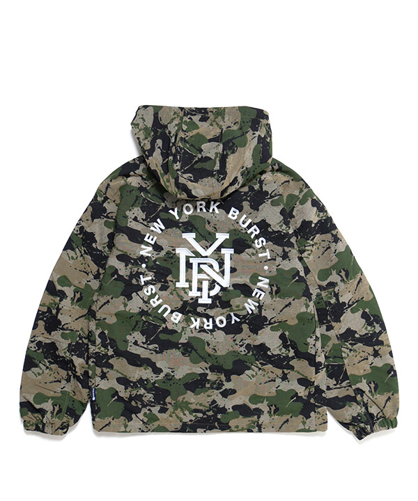 HOODED CAMO COACH JACKET