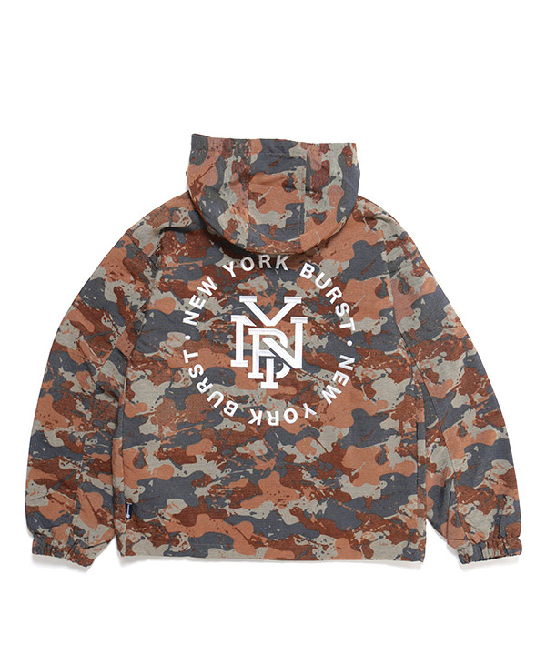 HOODED CAMO COACH JACKET