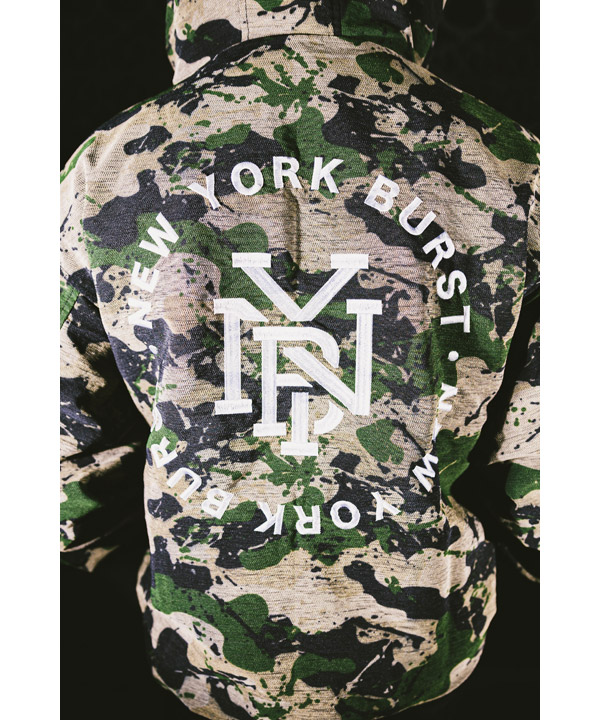 HOODED CAMO COACH JACKET