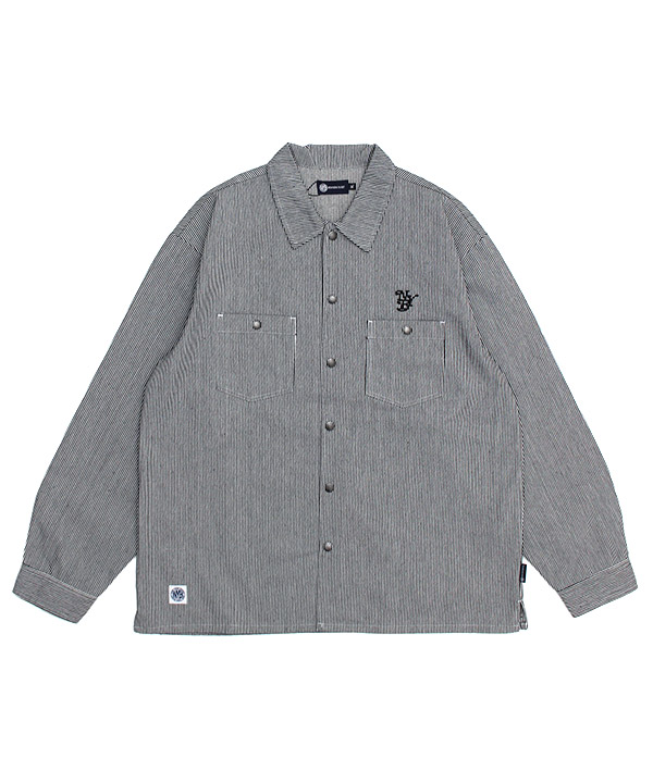 CIRCLE WORK SNAP L/S SHIRT(ストライプ)