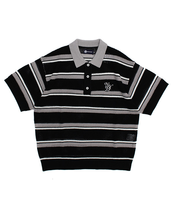 MESH BORDER POLO(ブラック)