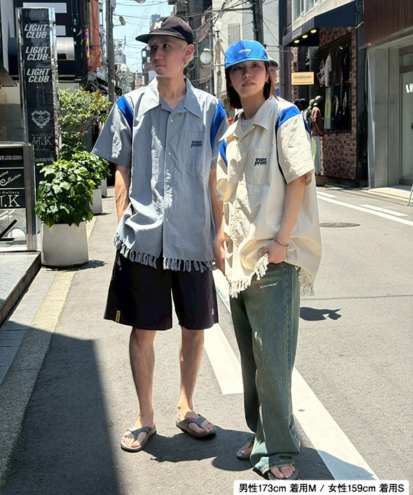 COTTON LINEN BOWLING SHIRTS -アイボリー-