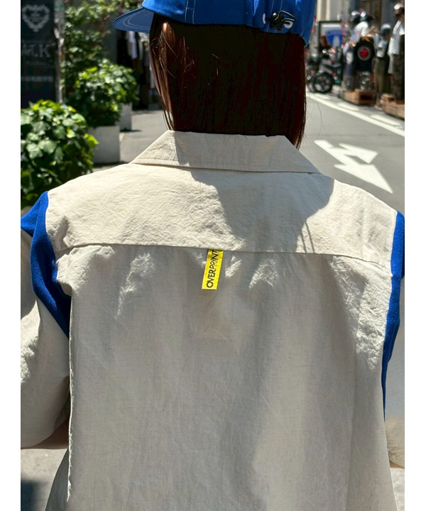 COTTON LINEN BOWLING SHIRTS -アイボリー-
