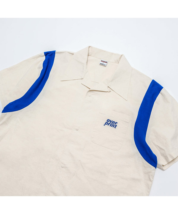 COTTON LINEN BOWLING SHIRTS -アイボリー-