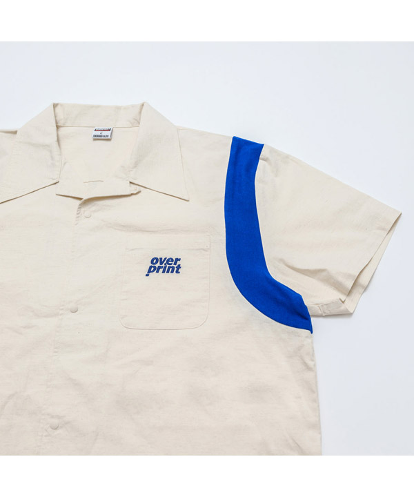 COTTON LINEN BOWLING SHIRTS -アイボリー-