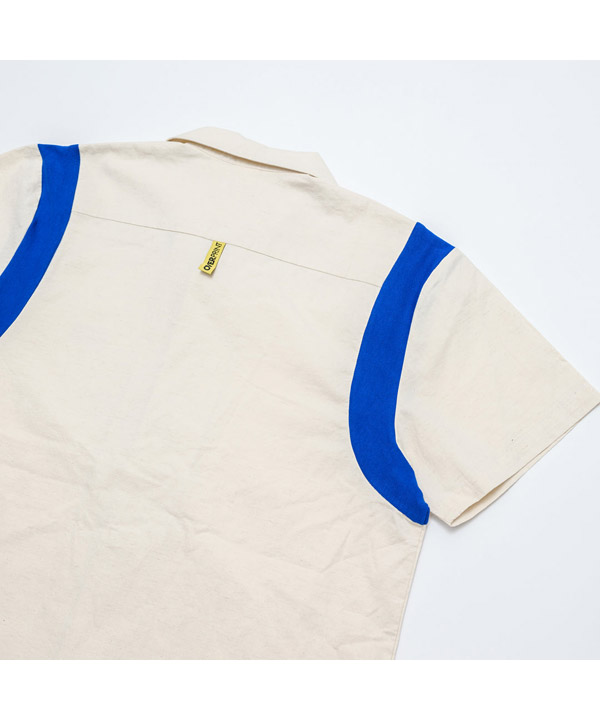COTTON LINEN BOWLING SHIRTS -アイボリー-